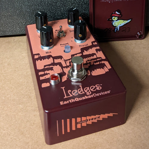 EarthQuaker Devices Ledges Reverb pedal in a custom colorway, a coppery peach. The Stompbox Sonic 